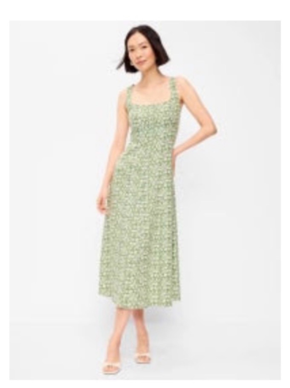 Old Navy Green Floral Midi Sundress